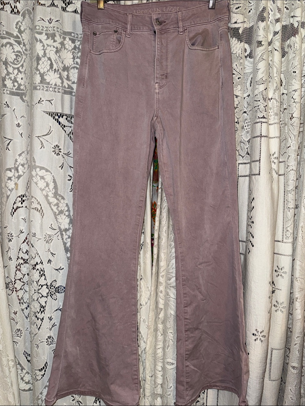 American Eagle Outfitters Mauve Wide Leg Jeans